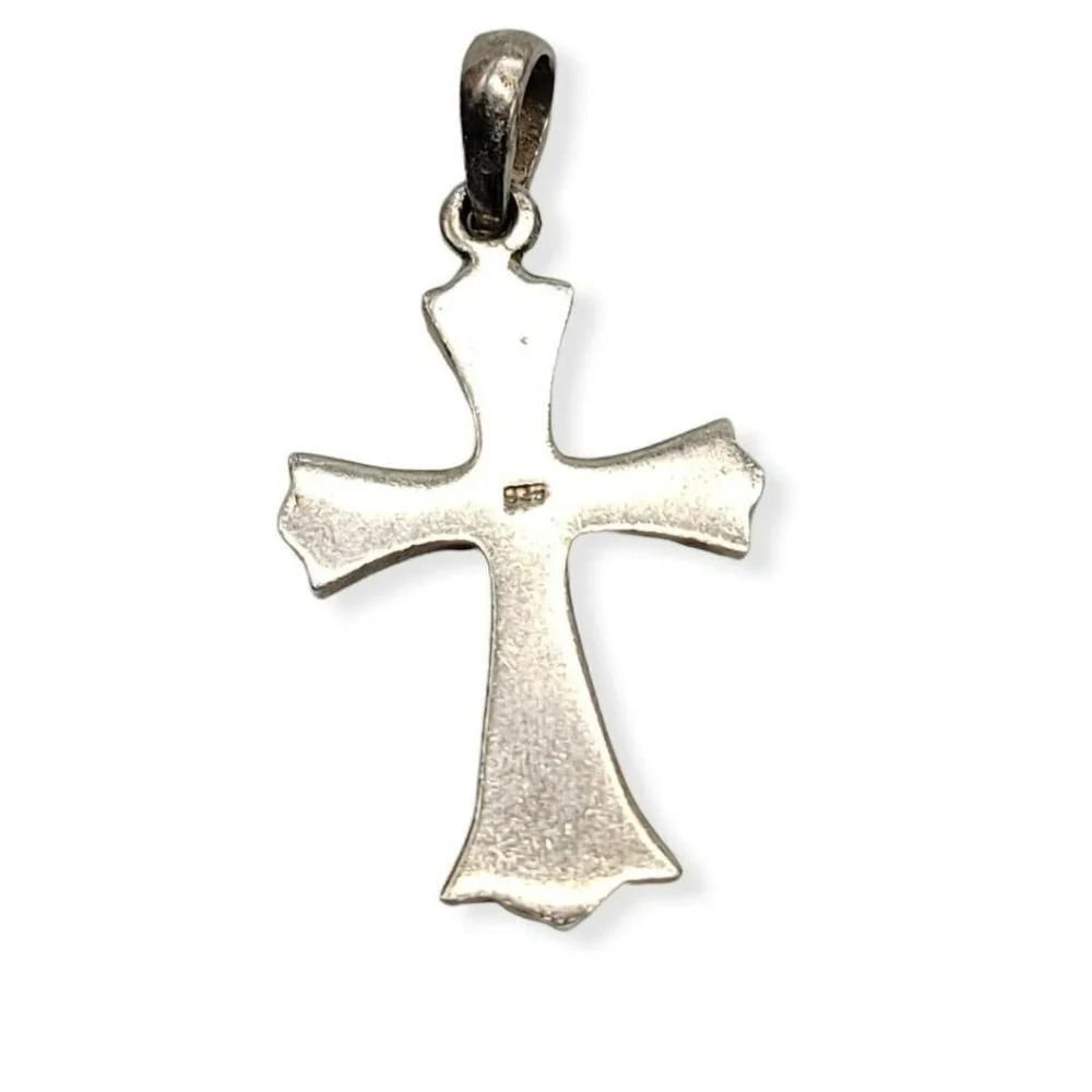 Puffed Sterling Silver .925 Filigree Vintage Crucifix Cross Pendant 2" - Picture 4 of 4
